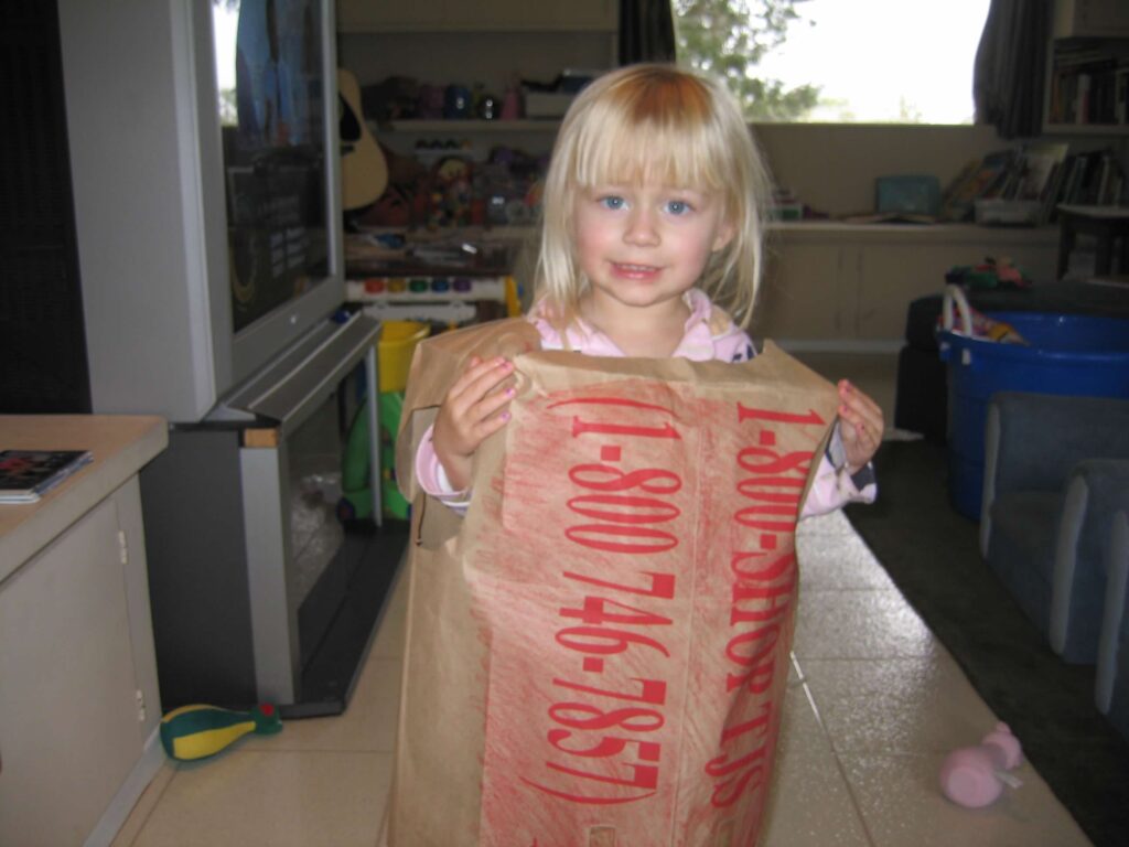 Shannon and paper bag dress